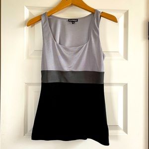 Women’s Silver and Black Sleeveless Top, Size XS.